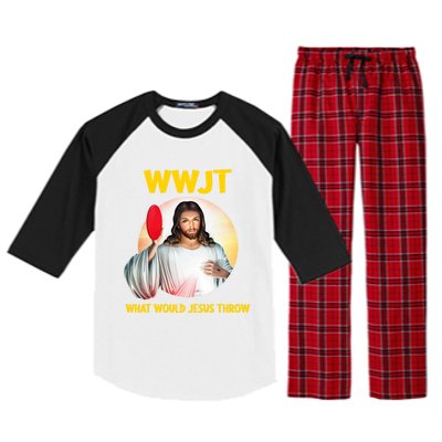 What Would Jesus Throw Disc Golf Golfer Frisbee Cute Gift Raglan Sleeve Pajama Set