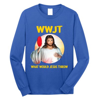 What Would Jesus Throw Disc Golf Golfer Frisbee Cute Gift Long Sleeve Shirt