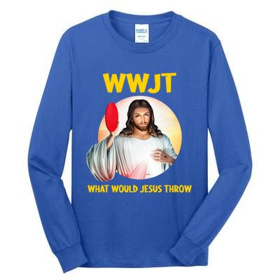 What Would Jesus Throw Disc Golf Golfer Frisbee Cute Gift Tall Long Sleeve T-Shirt