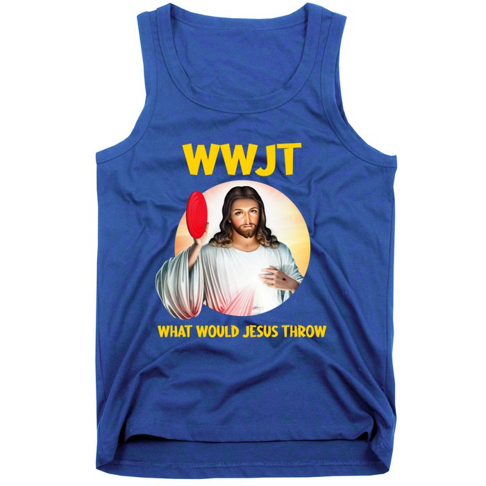 What Would Jesus Throw Disc Golf Golfer Frisbee Cute Gift Tank Top