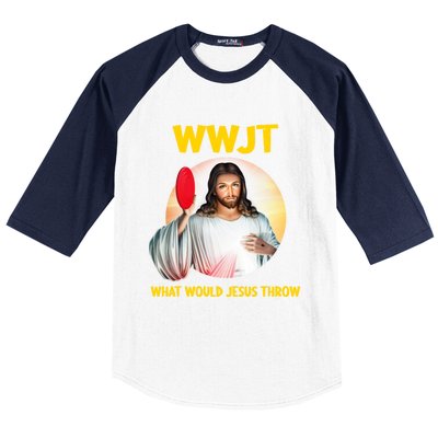 What Would Jesus Throw Disc Golf Golfer Frisbee Cute Gift Baseball Sleeve Shirt