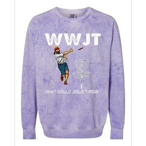 What Would Jesus Throw Golf Disc Colorblast Crewneck Sweatshirt