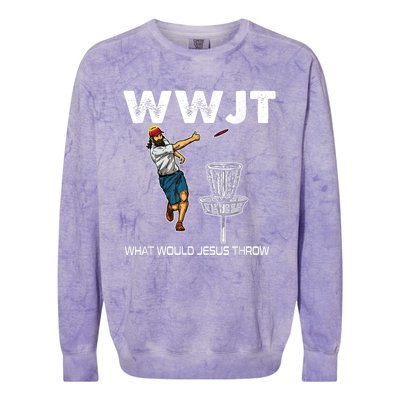 What Would Jesus Throw Golf Disc Colorblast Crewneck Sweatshirt