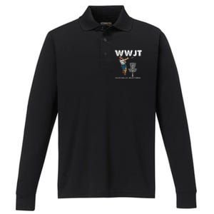 What Would Jesus Throw Golf Disc Performance Long Sleeve Polo