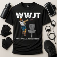 What Would Jesus Throw Golf Disc Cooling Performance Crew T-Shirt