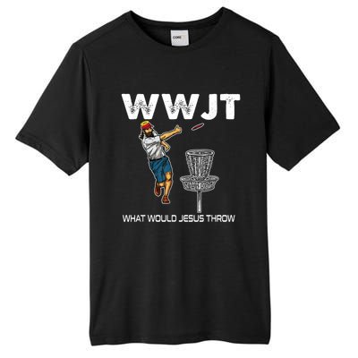 What Would Jesus Throw Golf Disc Tall Fusion ChromaSoft Performance T-Shirt