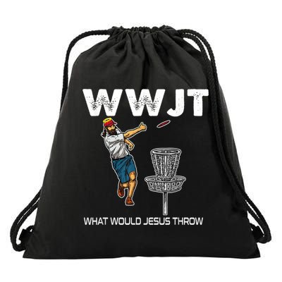 What Would Jesus Throw Golf Disc Drawstring Bag