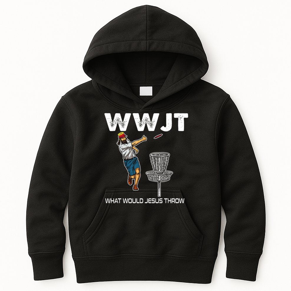 What Would Jesus Throw Golf Disc Kids Hoodie