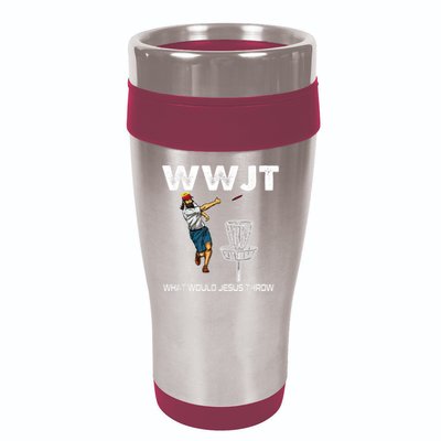 What Would Jesus Throw Golf Disc 16oz Travel Tumbler