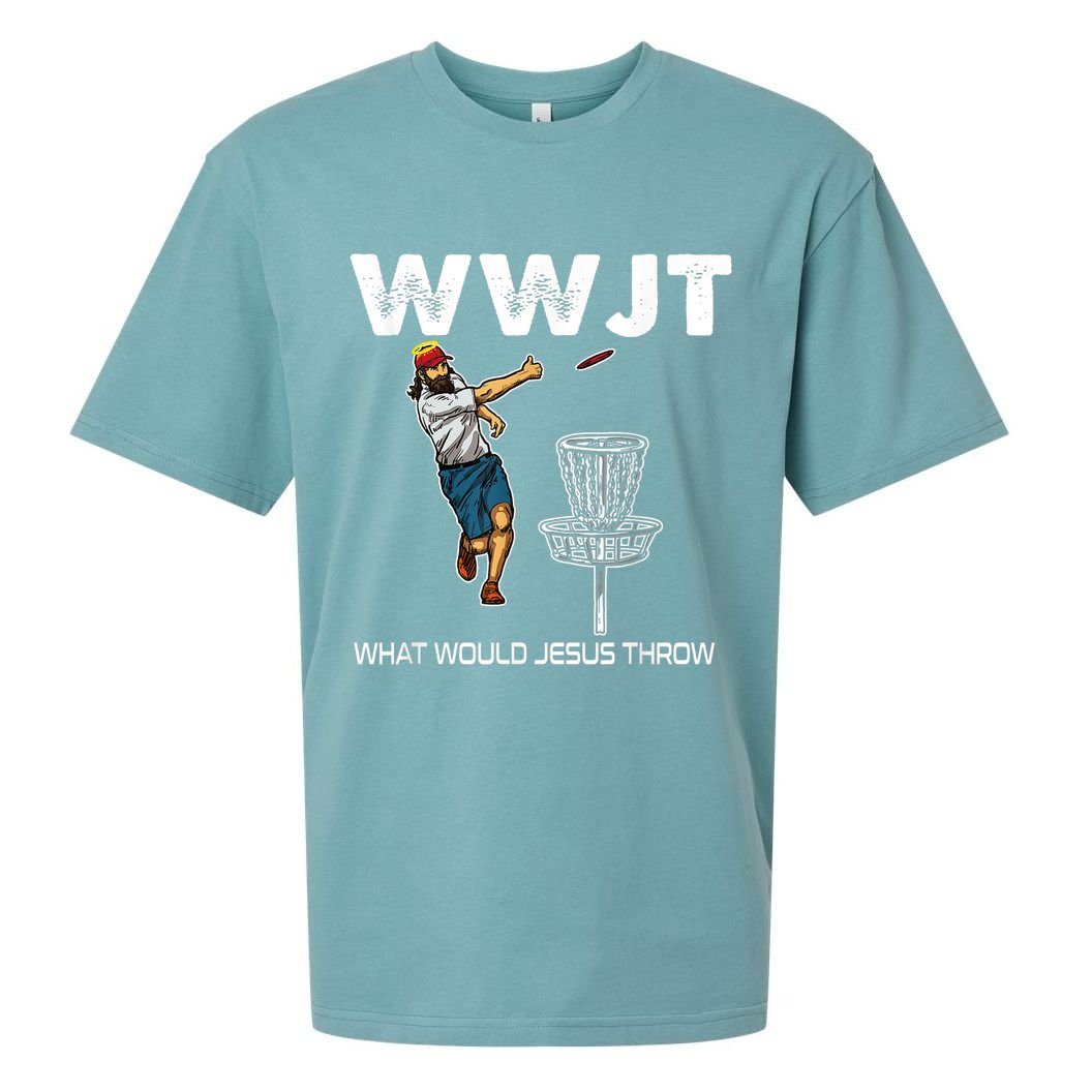 What Would Jesus Throw Golf Disc Sueded Cloud Jersey T-Shirt