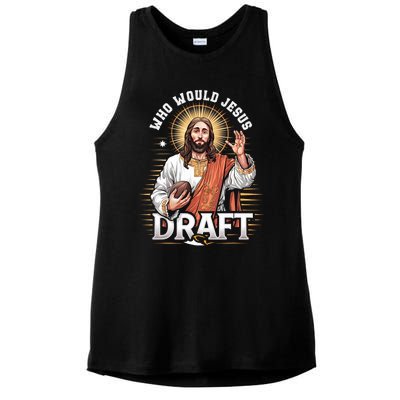 Who Would Jesus Draft Fantasy Football Fan Ladies PosiCharge Tri-Blend Wicking Tank