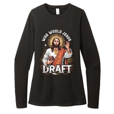 Who Would Jesus Draft Fantasy Football Fan Womens CVC Long Sleeve Shirt