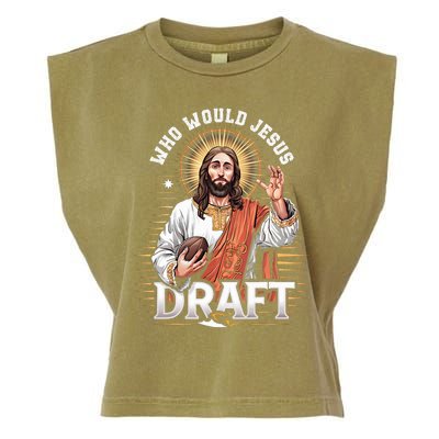 Who Would Jesus Draft Fantasy Football Fan Garment-Dyed Women's Muscle Tee