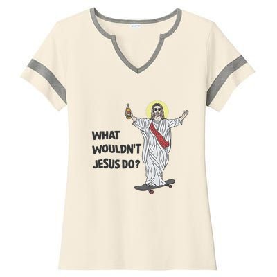 What Wouldnt Jesus Do Ladies Halftime Notch Neck Tee