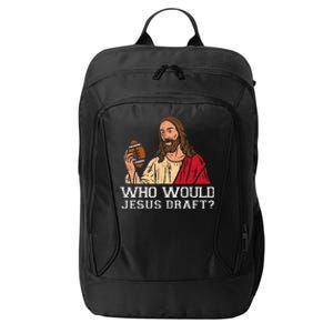 Who Would Jesus Draft Funny Fantasy Football Christian City Backpack