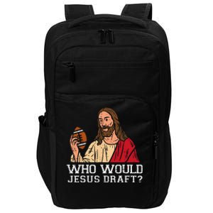 Who Would Jesus Draft Funny Fantasy Football Christian Impact Tech Backpack