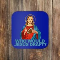 Who Would Jesus Draft Funny Fantasy Football Jesus Coaster