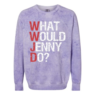 What Would Jenny Do WWJD Colorblast Crewneck Sweatshirt