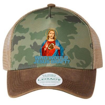 Who Would Jesus Draft Funny Fantasy Football Jesus Legacy Tie Dye Trucker Hat
