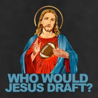 Who Would Jesus Draft Funny Fantasy Football Jesus 7 Panel Mesh Trucker Snapback Hat