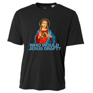 Who Would Jesus Draft Funny Fantasy Football Jesus Cooling Performance Crew T-Shirt