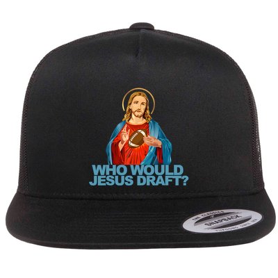 Who Would Jesus Draft Funny Fantasy Football Jesus Flatbill Hat