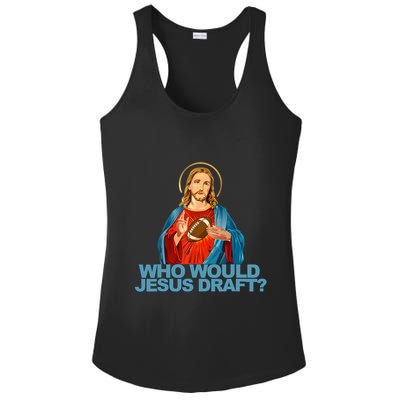 Who Would Jesus Draft Funny Fantasy Football Jesus Ladies PosiCharge Competitor Racerback Tank