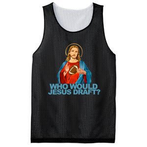 Who Would Jesus Draft Funny Fantasy Football Jesus Mesh Reversible Basketball Jersey Tank