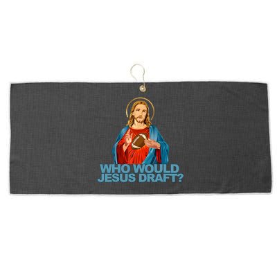 Who Would Jesus Draft Funny Fantasy Football Jesus Large Microfiber Waffle Golf Towel