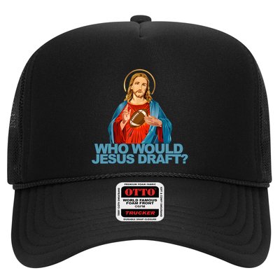 Who Would Jesus Draft Funny Fantasy Football Jesus Trucker Hat