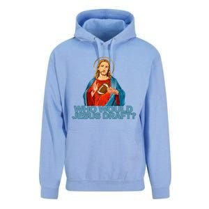 Who Would Jesus Draft Funny Fantasy Football Jesus Unisex Surf Hoodie