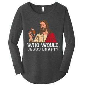 Who Would Jesus Draft American Football Funny Christian Women's Perfect Tri Tunic Long Sleeve Shirt