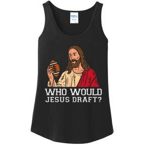 Who Would Jesus Draft American Football Funny Christian Ladies Essential Tank