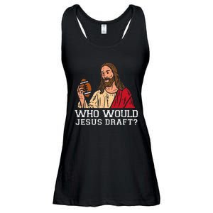 Who Would Jesus Draft American Football Funny Christian Ladies Essential Flowy Tank