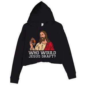 Who Would Jesus Draft American Football Funny Christian Crop Fleece Hoodie