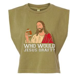 Who Would Jesus Draft American Football Funny Christian Garment-Dyed Women's Muscle Tee