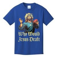 Who Would Jesus Draft Fantasy Football Christian Draft Party Kids T-Shirt