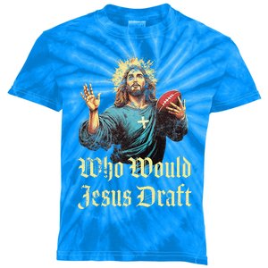 Who Would Jesus Draft Fantasy Football Christian Draft Party Kids Tie-Dye T-Shirt