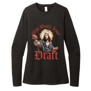 Who Would Jesus Draft Fantasy Football Christian Draft Party Womens CVC Long Sleeve Shirt