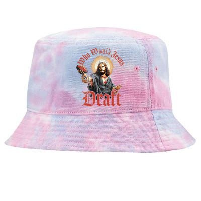 Who Would Jesus Draft Fantasy Football Christian Draft Party Tie-Dyed Bucket Hat