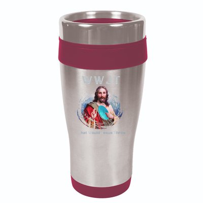 What Would Jesus Throw Funny Disc Golf & Women 16oz Travel Tumbler