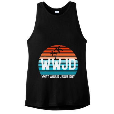 What Would Jesus Do He Would Love First! Wwjd Hwlf Ladies PosiCharge Tri-Blend Wicking Tank