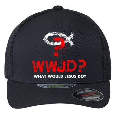 WWJD? What Would Jesus Do Flexfit Unipanel Trucker Cap