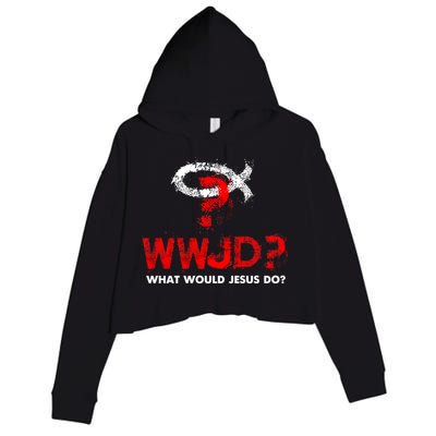 WWJD? What Would Jesus Do Crop Fleece Hoodie