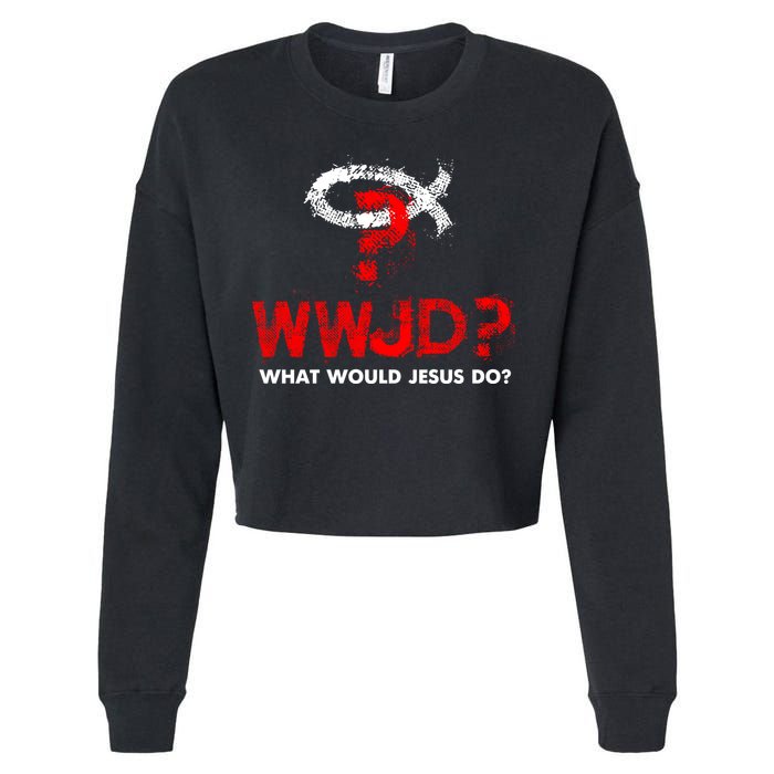 WWJD? What Would Jesus Do Cropped Pullover Crew