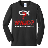 WWJD? What Would Jesus Do Kids Long Sleeve Shirt