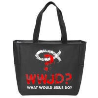 WWJD? What Would Jesus Do Zip Tote Bag