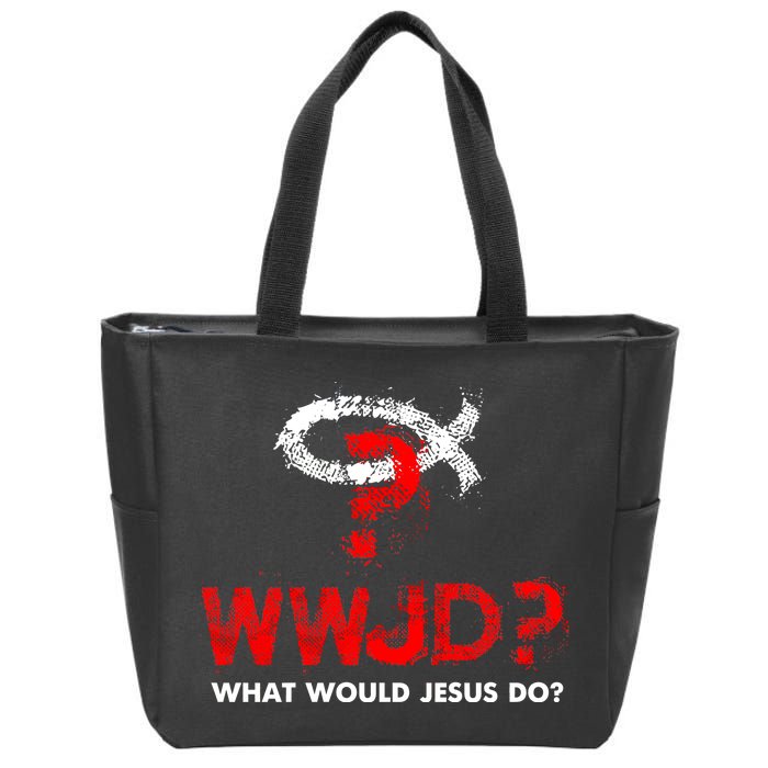 WWJD? What Would Jesus Do Zip Tote Bag