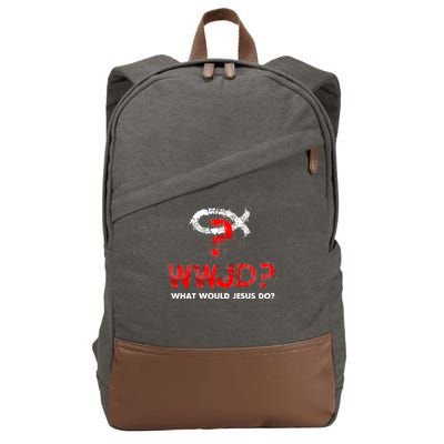 WWJD? What Would Jesus Do Cotton Canvas Backpack