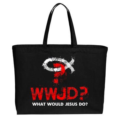 WWJD? What Would Jesus Do Cotton Canvas Jumbo Tote